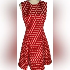 KATE SPADE NY Women's Cory Red/White Polka Dot Fit/Flare Dress Lined - Size 6